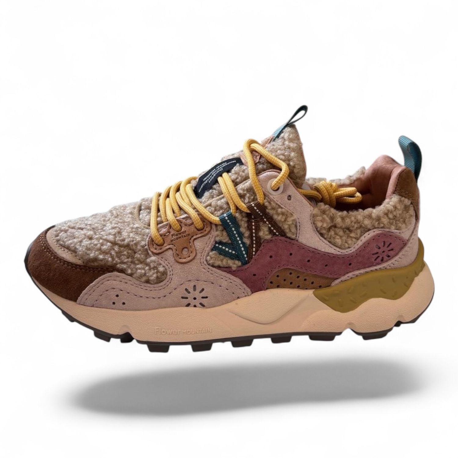 Flower Mountain Yamano 3 Woman sneaker light brown rose beige teddy