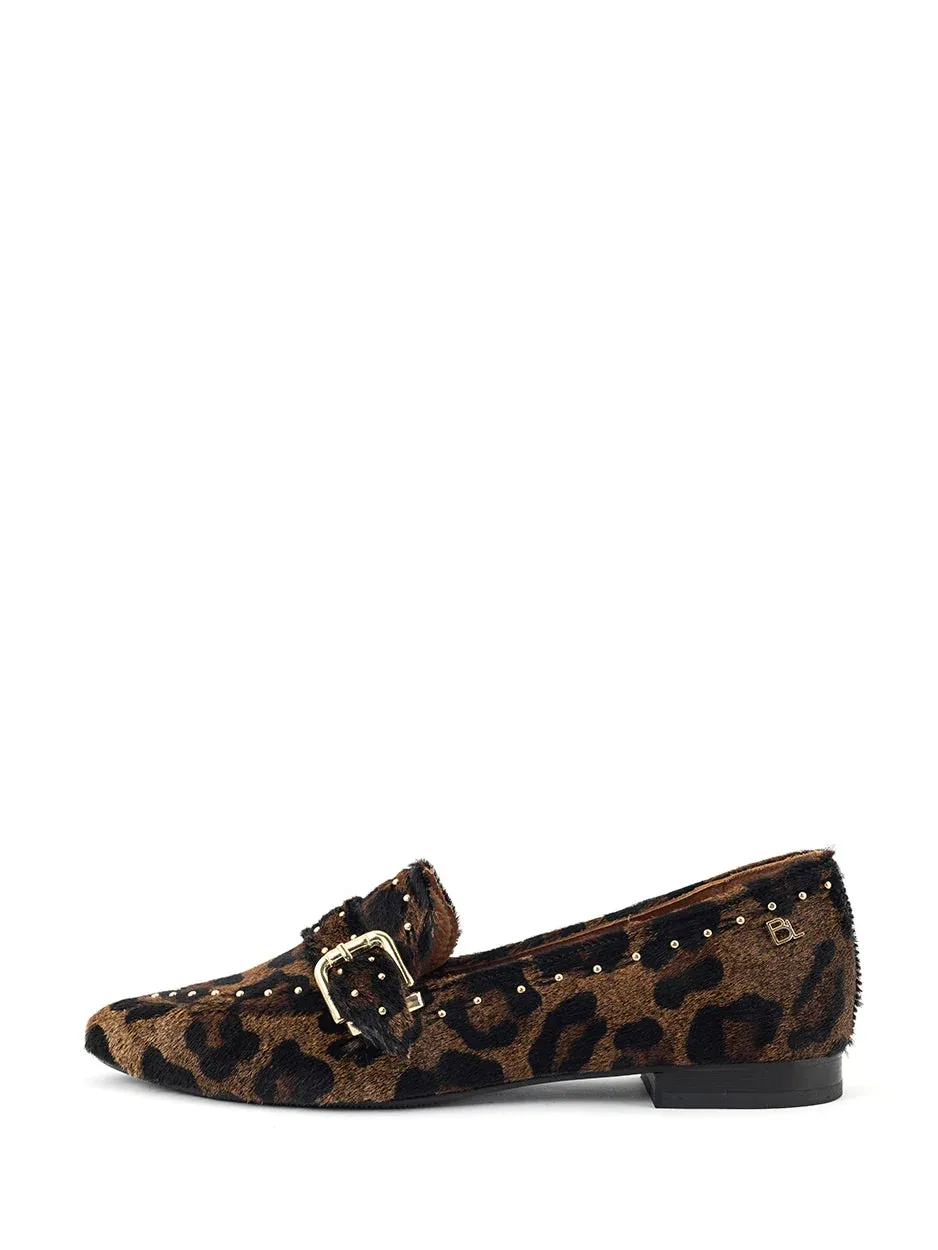 Babouche loafer luna baby leopard brown