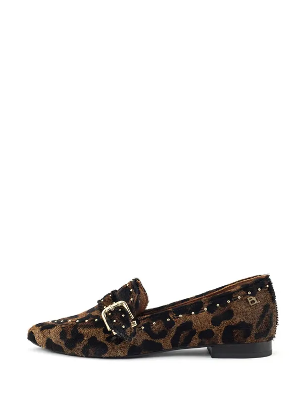 Babouche loafer luna baby leopard brown