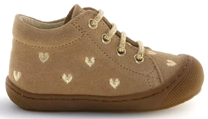 Naturino Embr Hearts Suede Sand