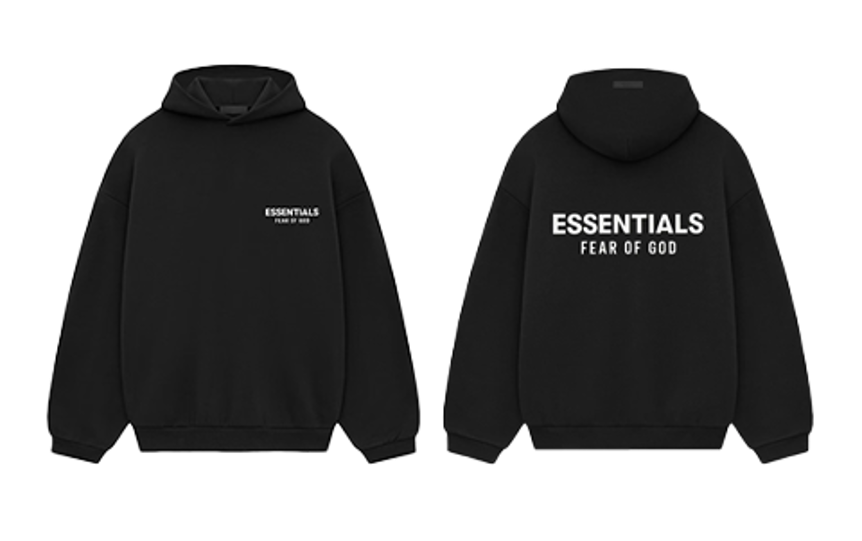 Essentials Fear of God Fleece Hoodie Black / White