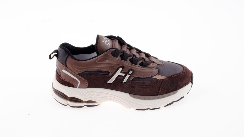 H1660 Hip lichtgewicht Sneaker Donker bruin combi
