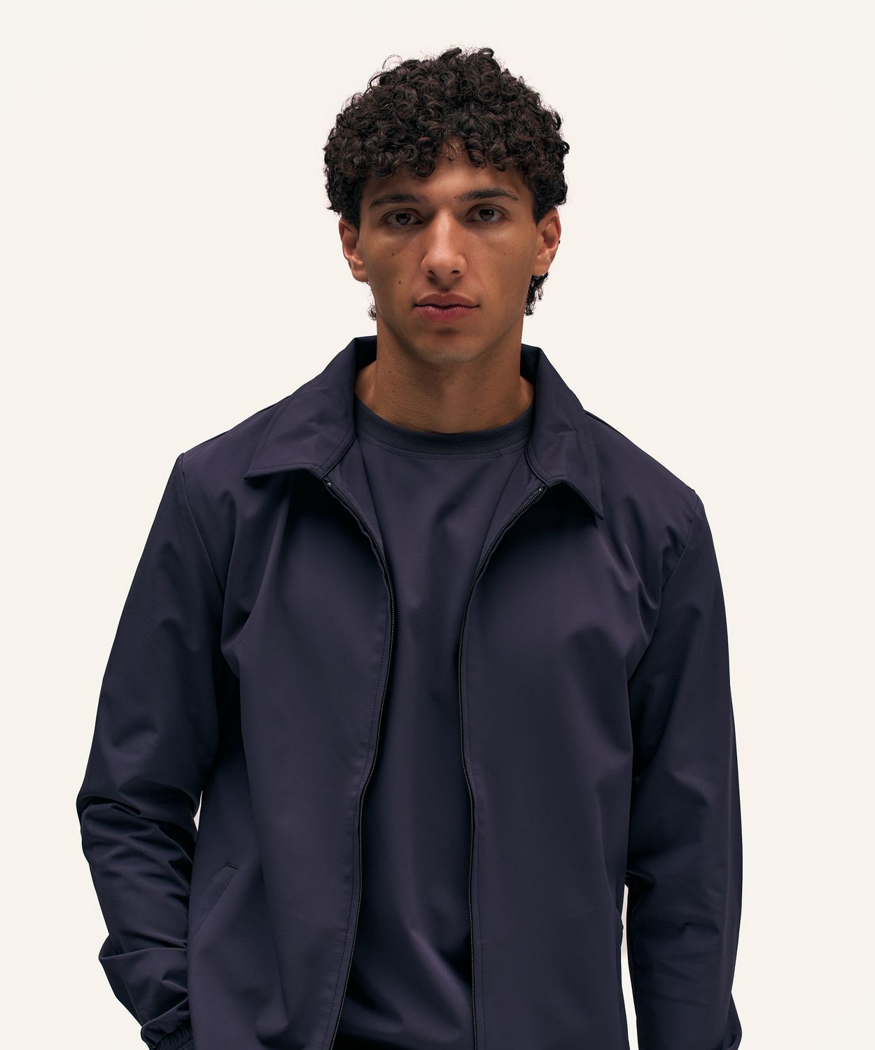 Tracksuit jacket with collar navy