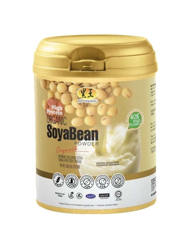 Hei Hwang High Protein Organic Soyabean Powder 黑王有机黄金豆粉 500g x 3 tins