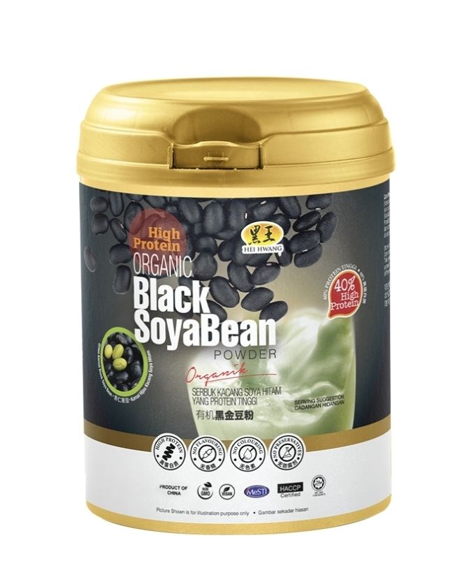 Hei Hwang High Protein Organic Black Soybean Powder 500gm x 3 tins  黑王有机黑金豆粉