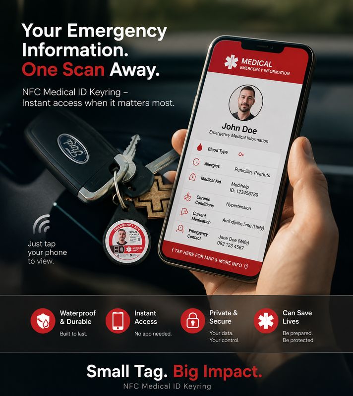 NFC Emergency Tag + 12-Month Profile Service