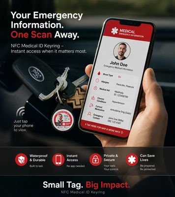 NFC Tag for Emergency Contact Details - Once-off Fee