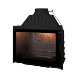 Cheminees-Seguin Super 9 Cast Iron Fireplace, Black Line Glass: Yes, Door Type: Swing Only