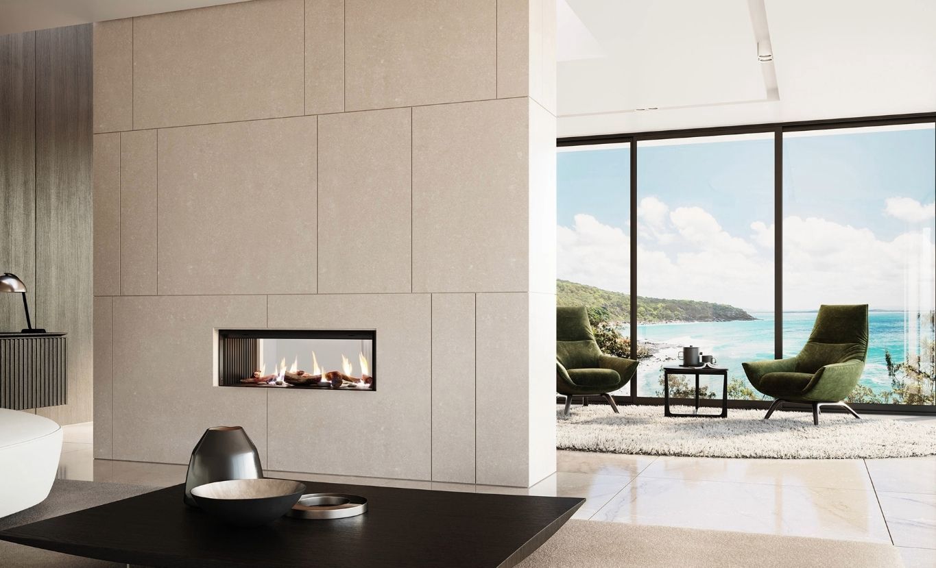 Rinnai LS1000 Flametech Gas Fireplace Double Sided