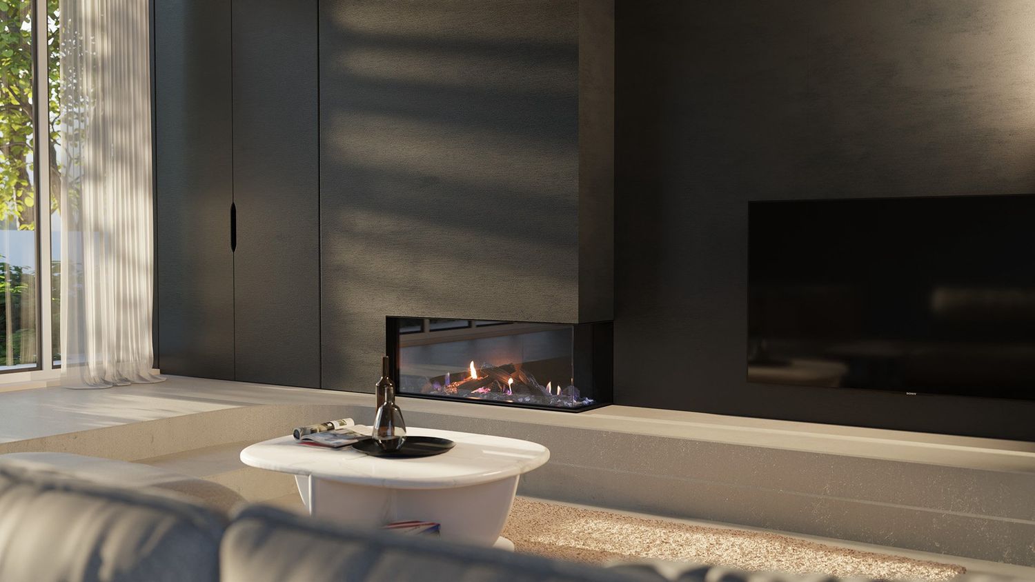 Escea DN1150 Corner Gas Fire Insert