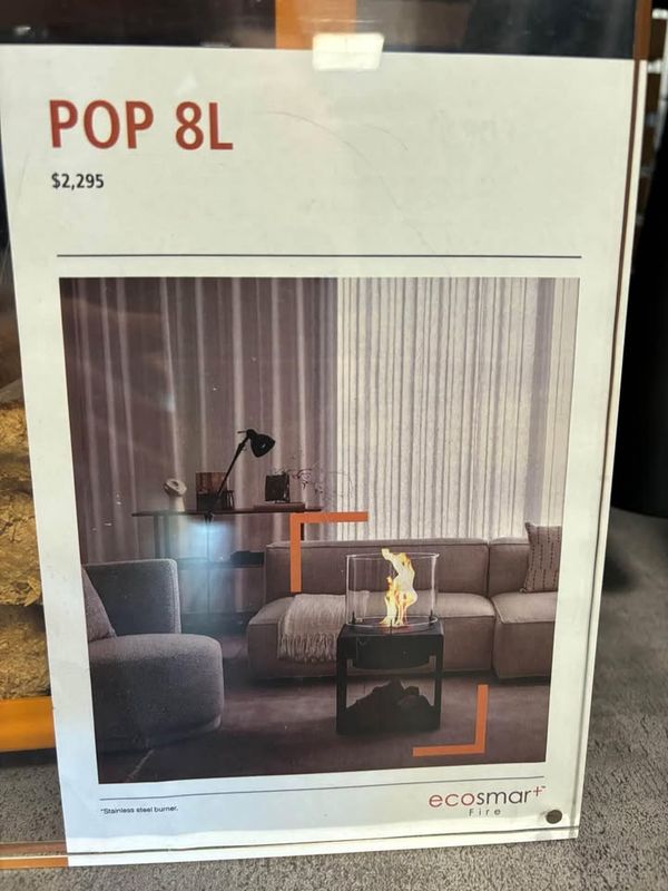 EcoSmart Pop 8L Designer Fireplace (Floor Model)