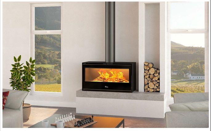Lacunza Silver Freestanding Wood Heater (800/1000)