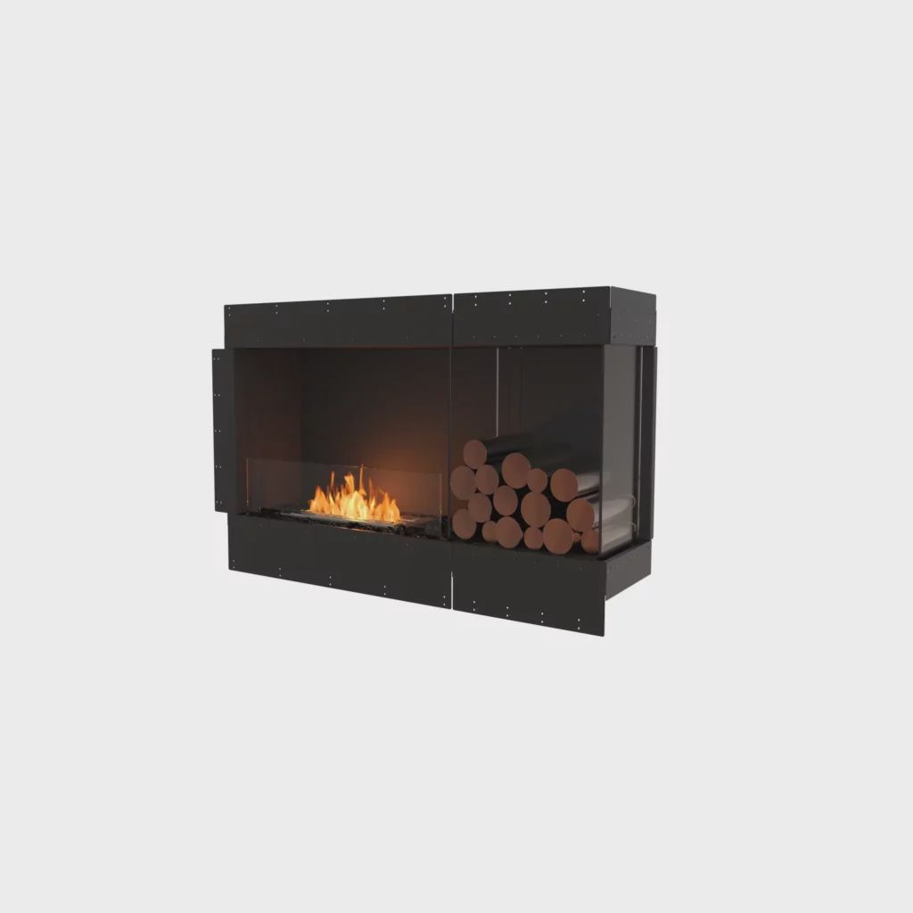 Flex 50 Bioethanol Fireplace, Boxes: Box Right, Burner Colour: Stainless, Viewing Style: Single Sided