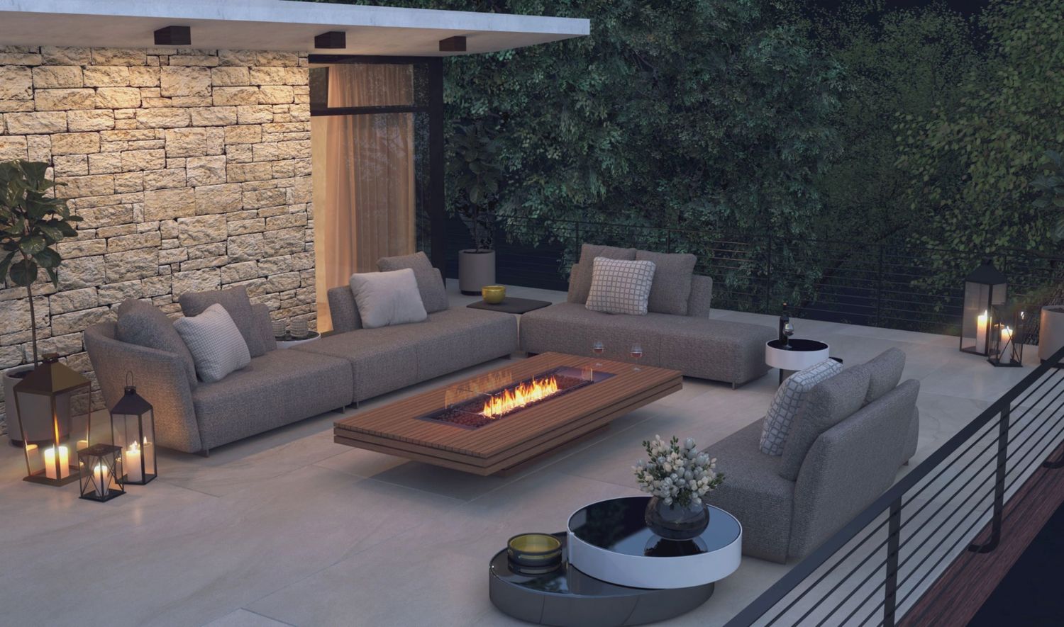 Gin 90 Fire Pit Table (Low/ Chat/ Dining/ Bar), Burner Colour: Stainless Steel, Size: Low