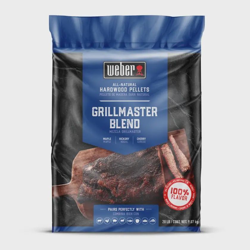 Weber All Natural Hardwood Pellets 9KG (various flavours), Flavour: Grillmaster Blend