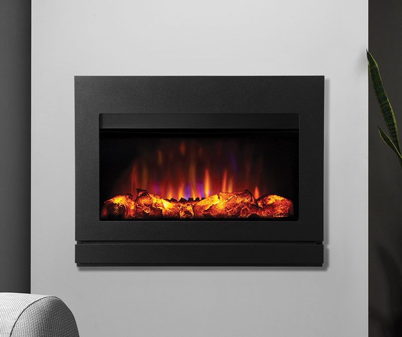 Gazco Riva 2 670 Electric Fireplace, Fascia Type: Designio 2 Steel Fascia - Graphite