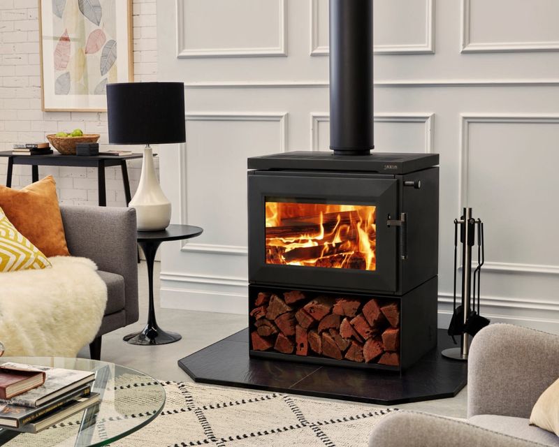 Saxon Blackwood with Wood Storage Freestanding Wood Heater