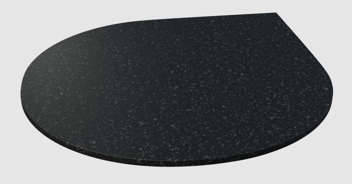 Granite Hearth - Urban Black, SHAPE: TEAR DROP, Size: 1050 mm