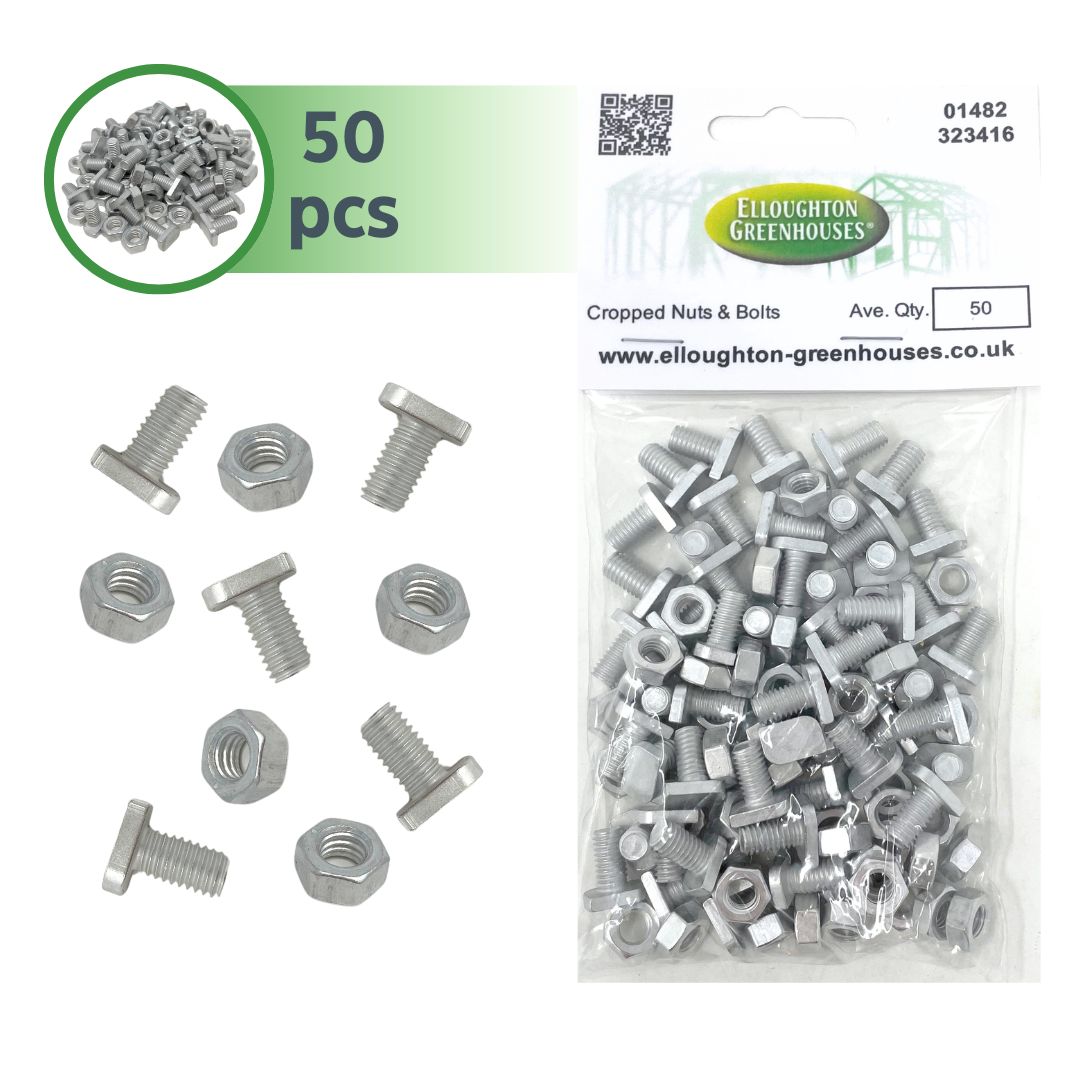 Alm Aluminium Cropped Head Nuts & Bolts (Pack 20) - GH003, Silver