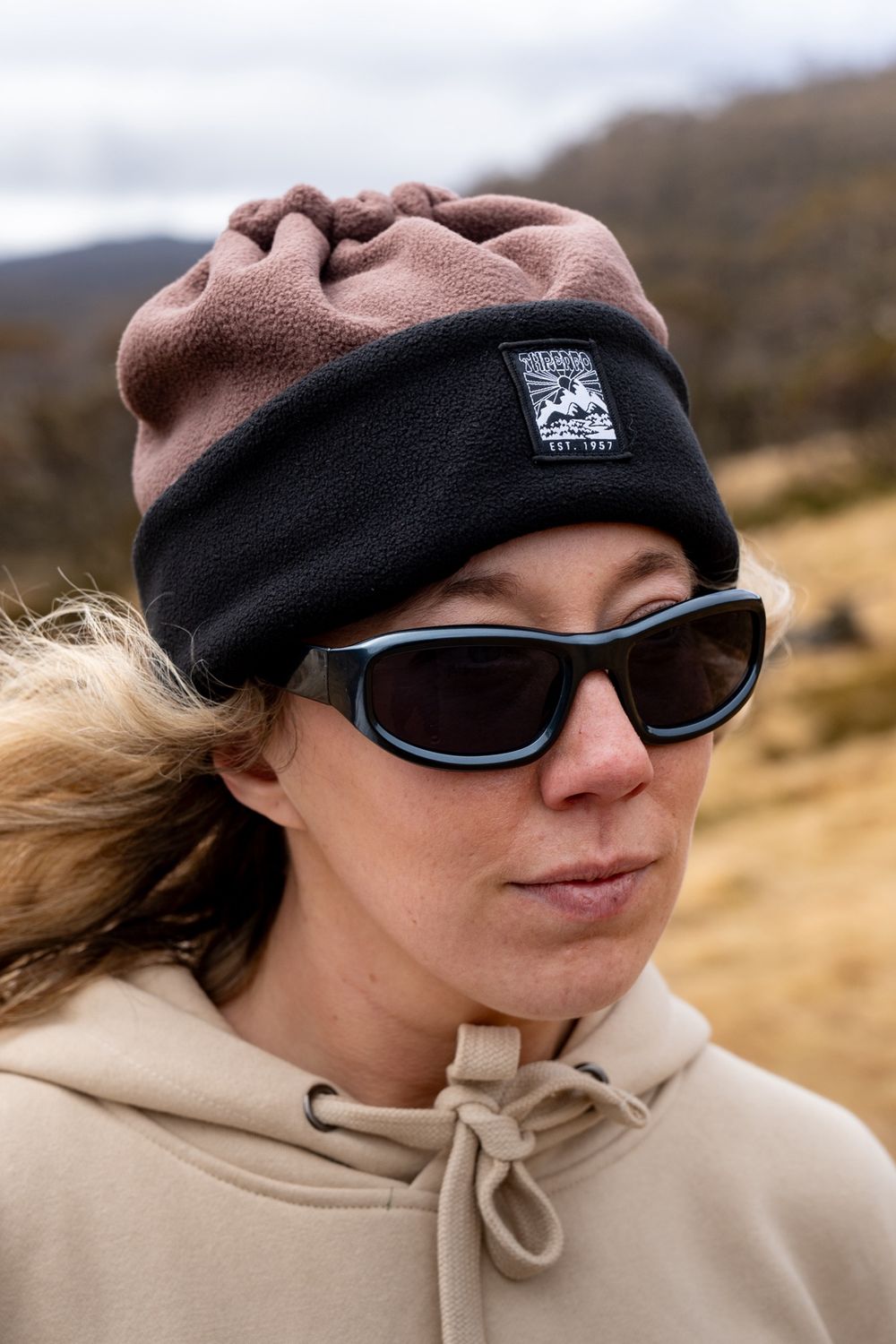 Thredbo Retro Fleece Beanie, Colour: Brown