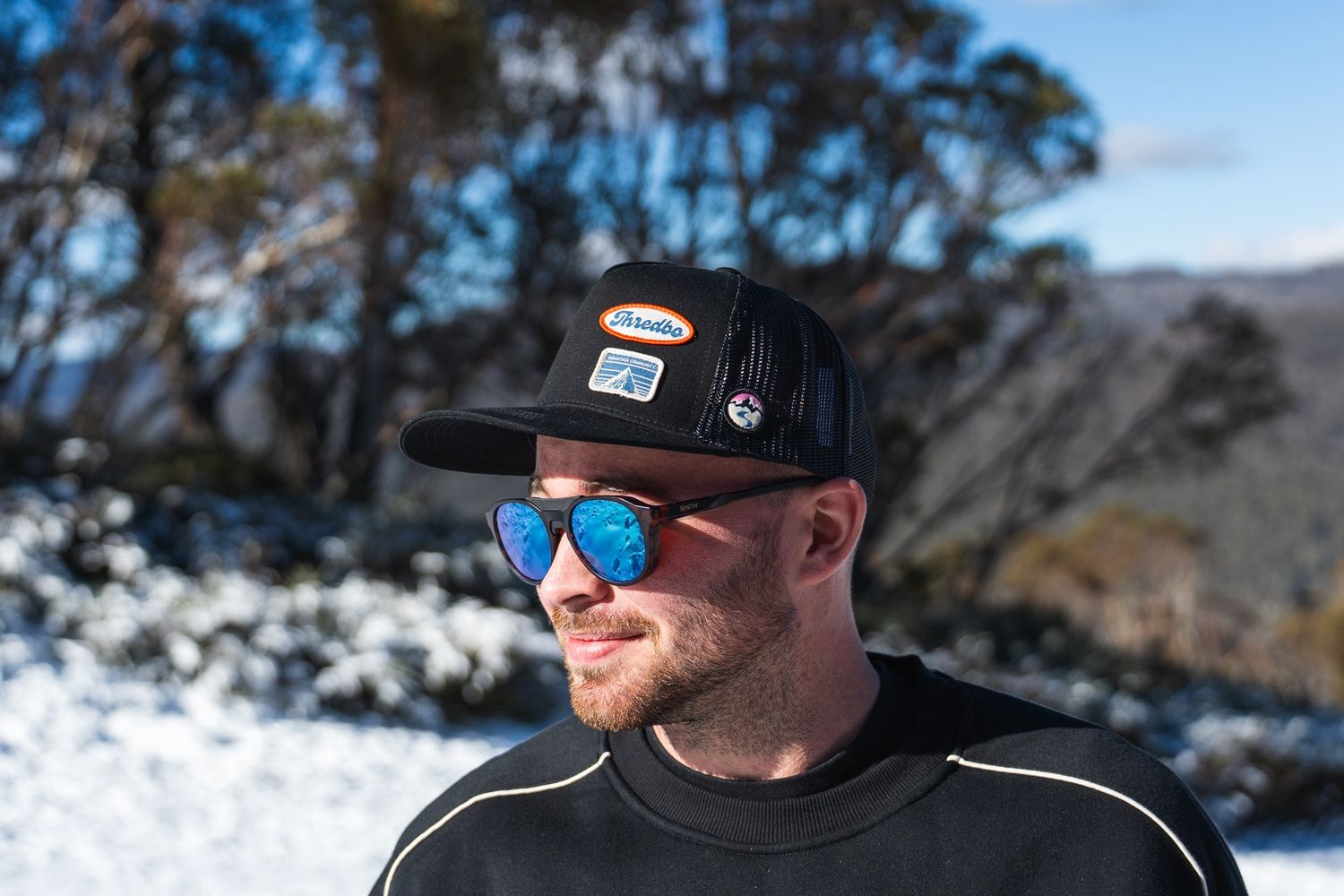 Thredbo Snow Circle Trucker Cap, Colour: True Black