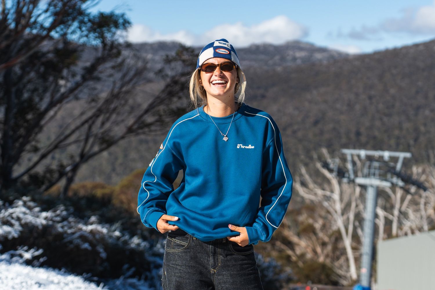 Thredbo Snow Circle OS Pipe Crew, Colour: Classic Blue, Size: XS