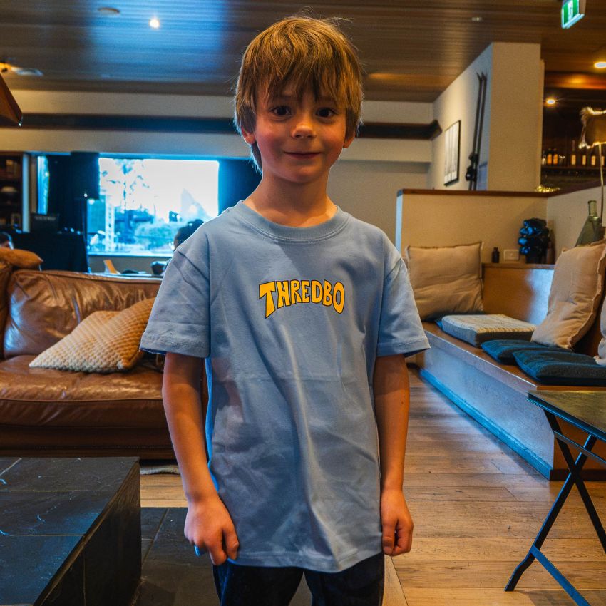 Thredbo Triple Peaks Kids SS Tee, Colour: Mountain Blue Bird, Size: 8