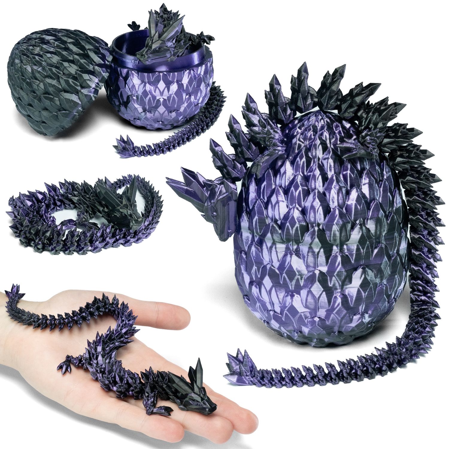 SMOK KRYSZTAŁOWY Z JAJEM 30CM MISTIC VIOLET