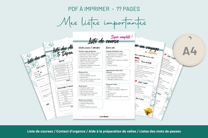 Mes listes importantes