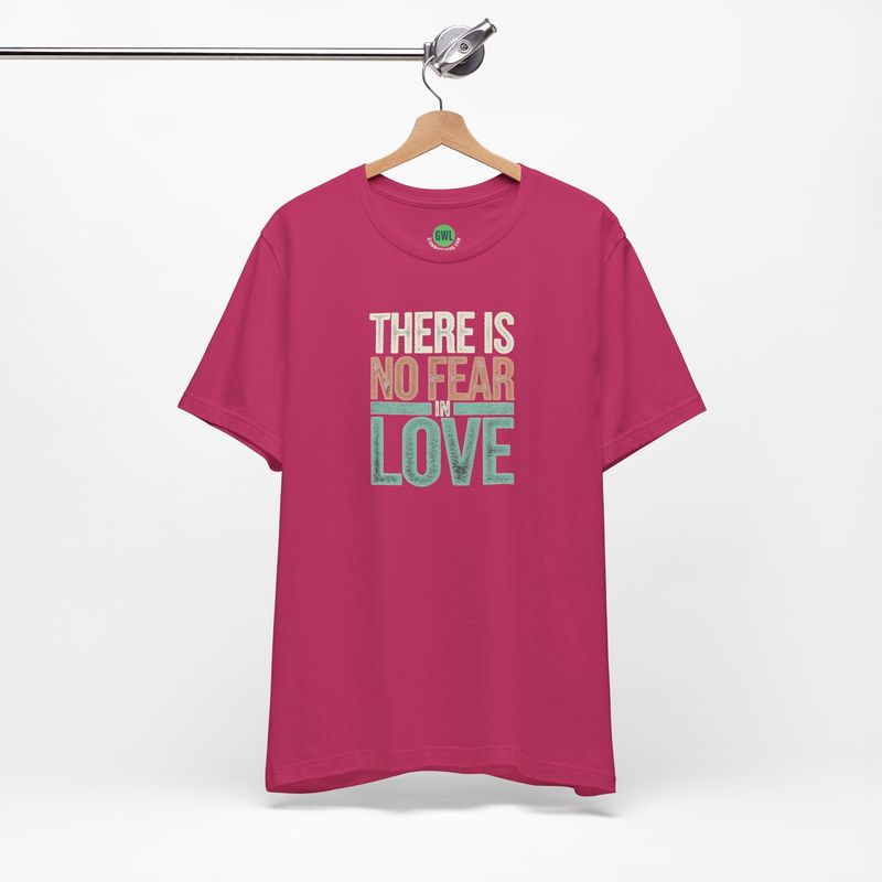 1 John 4:18 Pastel Christian Tee - There Is No Fear in Love