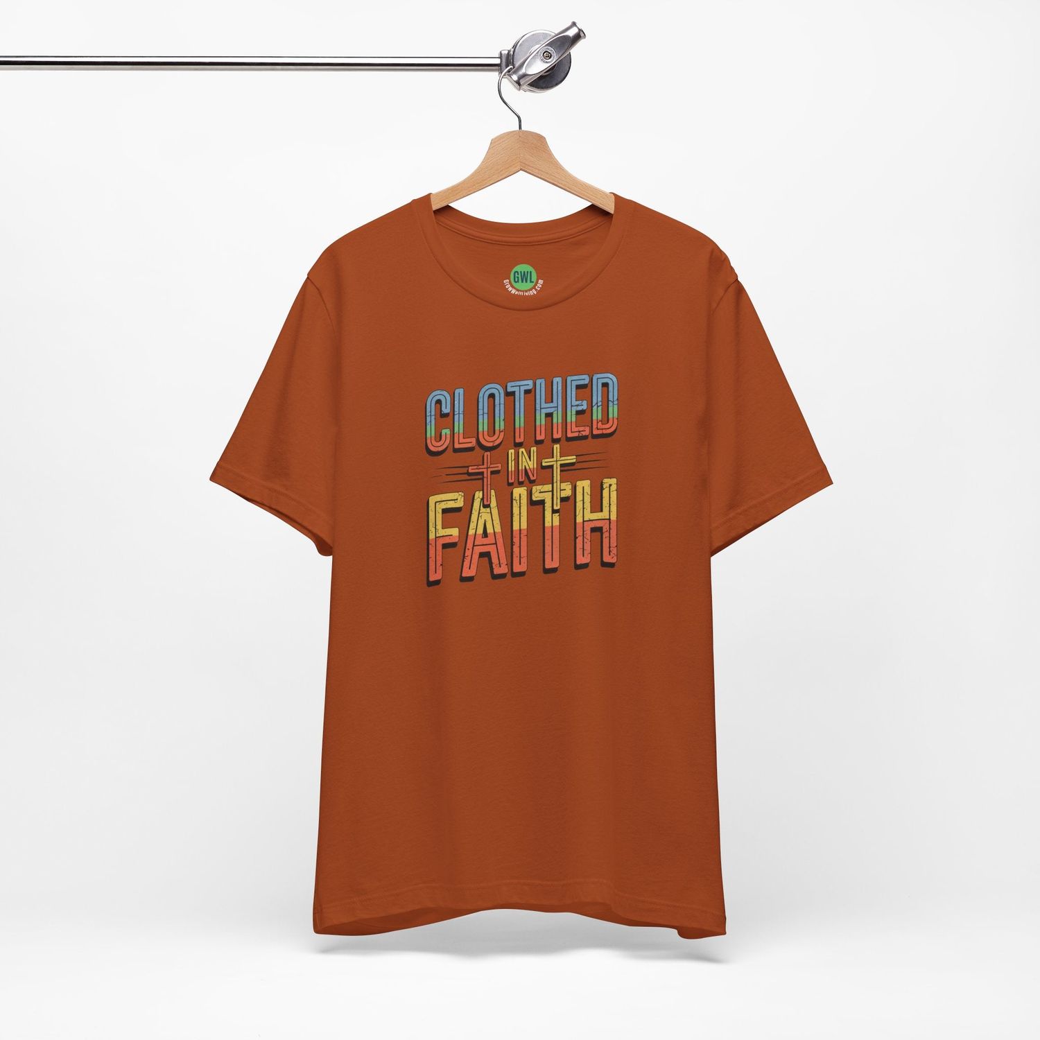 Bold Retro Christian T-Shirt - Clothed in Faith