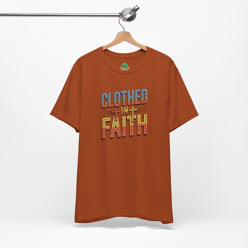 Bold Retro Christian T-Shirt - Clothed in Faith