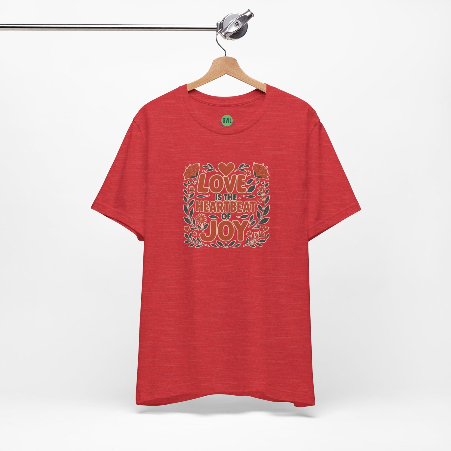 Whimsical Christian Tee - Love Is the Heartbeat of Joy