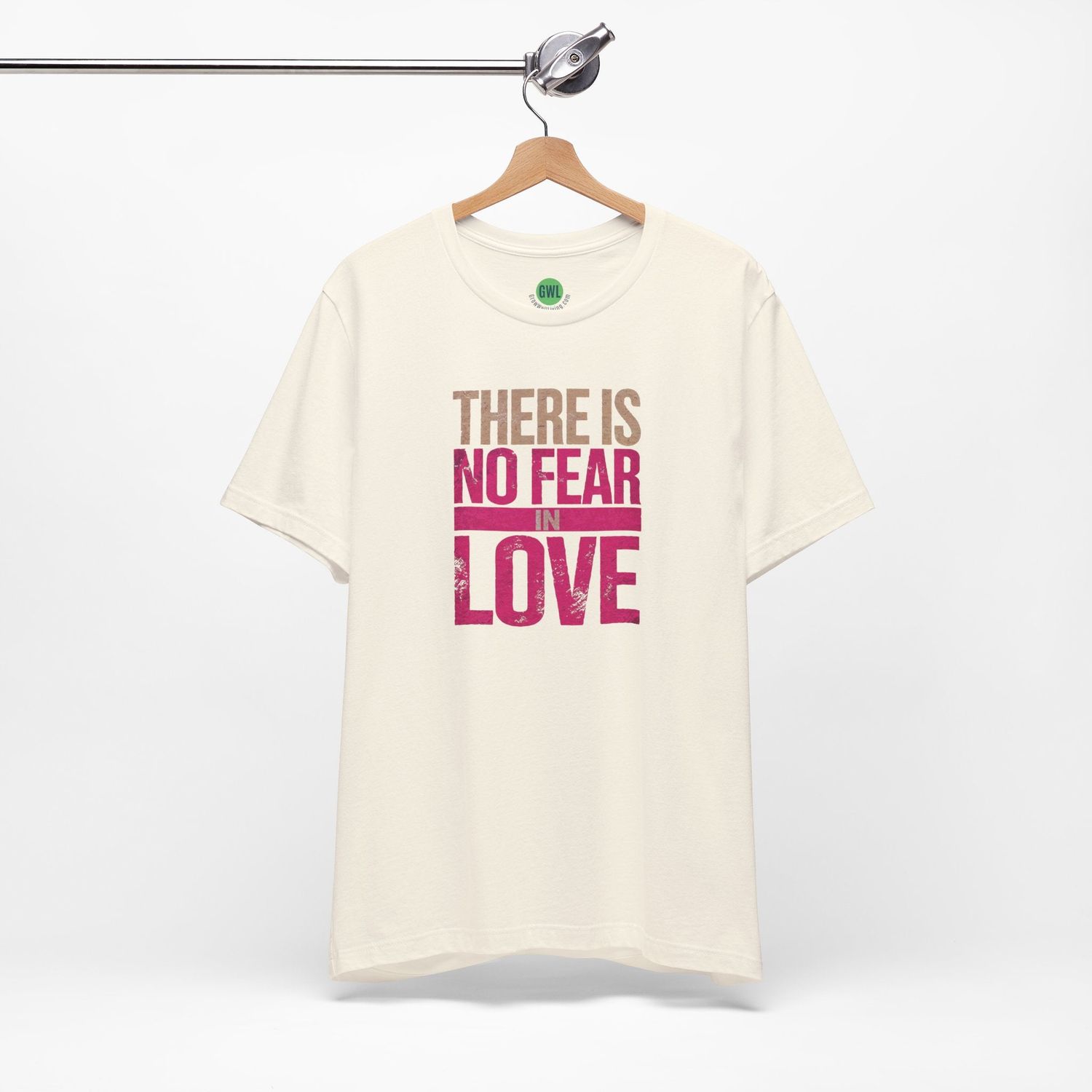Hot Pink Faith Statement Tee - There Is No Fear in Love