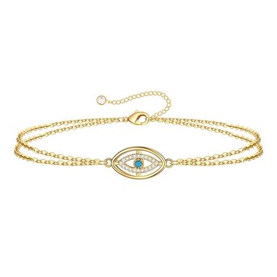 "Evil Eye" Bracelet, 18K Gold Plated Steel