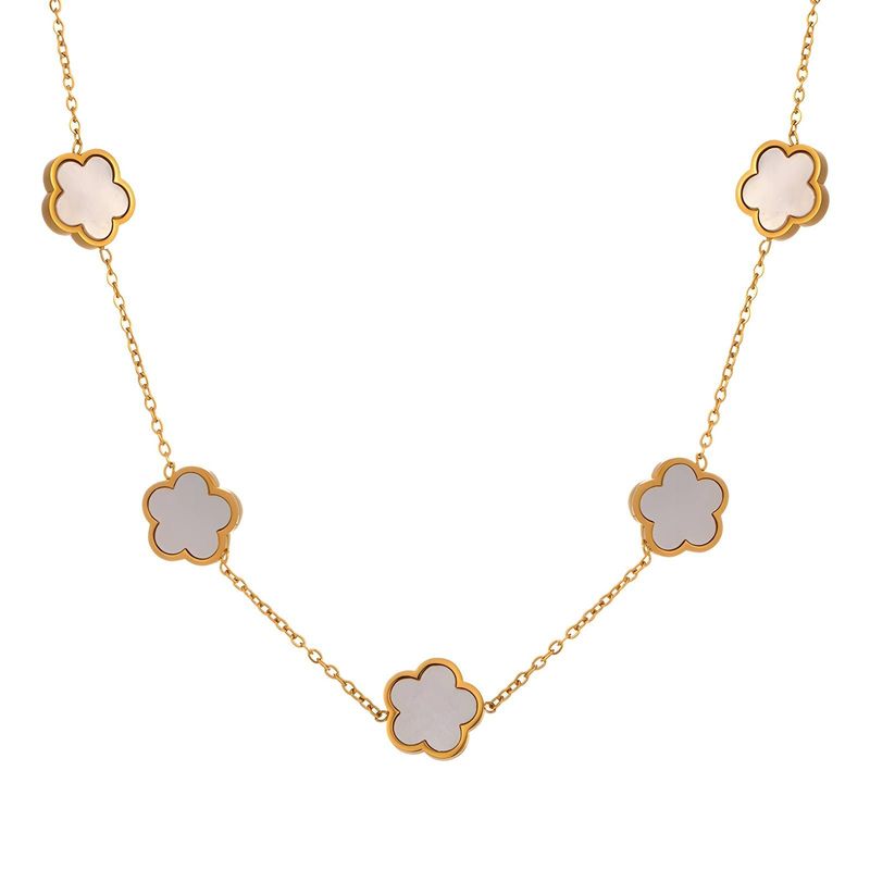 "Flower Meadow" Necklace, 18K Gold Plated Steel