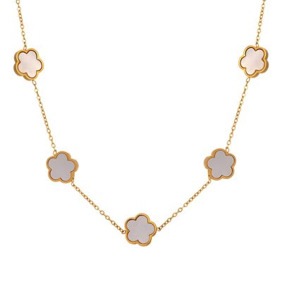 "Flower Meadow" Necklace, 18K Gold Plated Steel