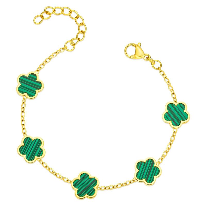"Flowers" Bracelet, 18K Gold Plated Steel