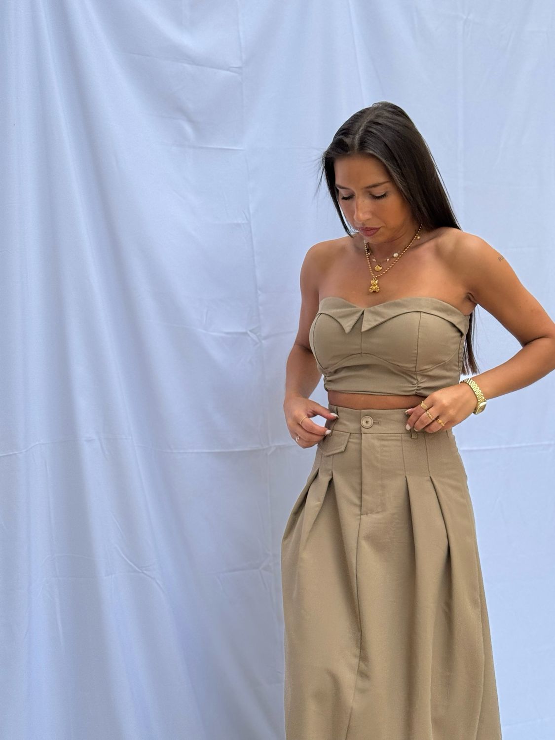 Conjunto Alfaiataria - Top + Saia MOCHY