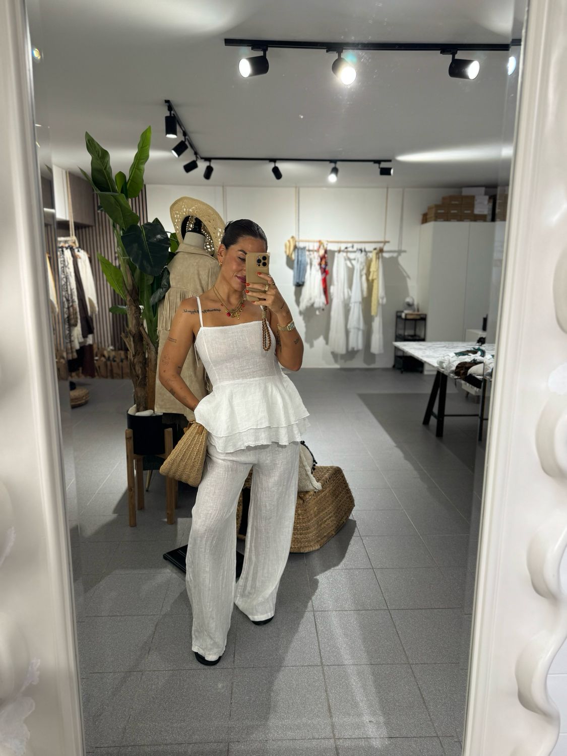 Conjunto 100% Linho - Top + Calça
