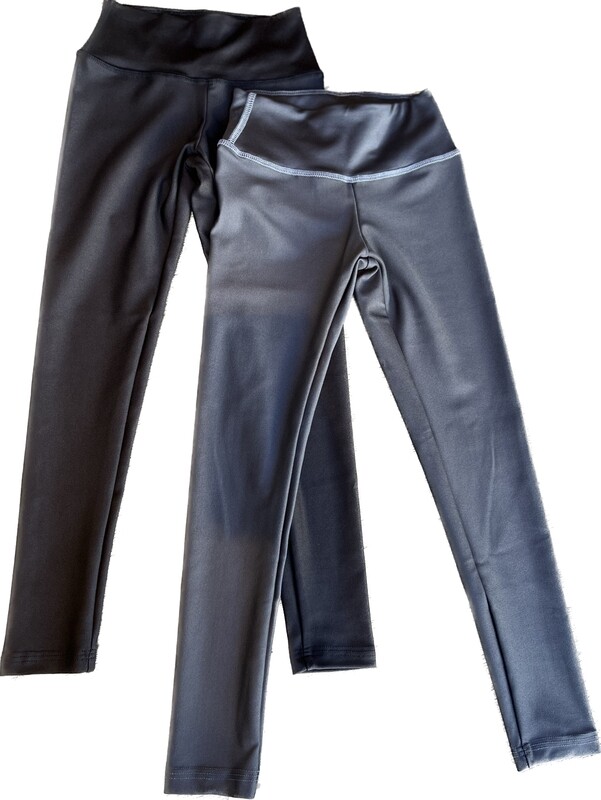 Training Girls Tights - Solid Black and Grey Training Girls Tights - Solid Black and Grey