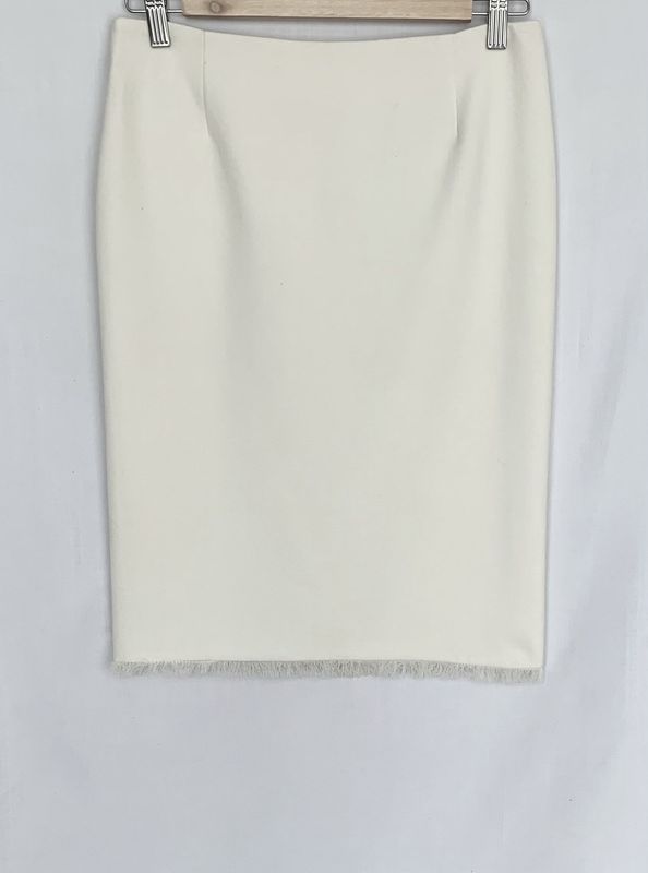 Naf Naf straight skirt with fringed hem