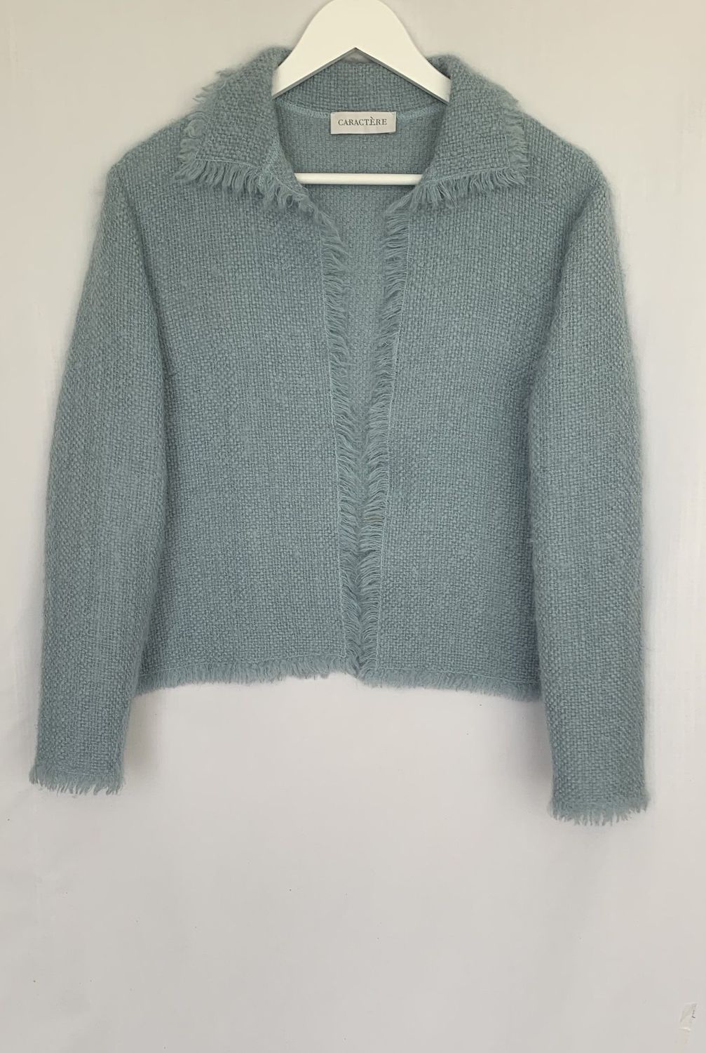 Caractère duck egg blue boxy wool jacket Size 42 UK 10