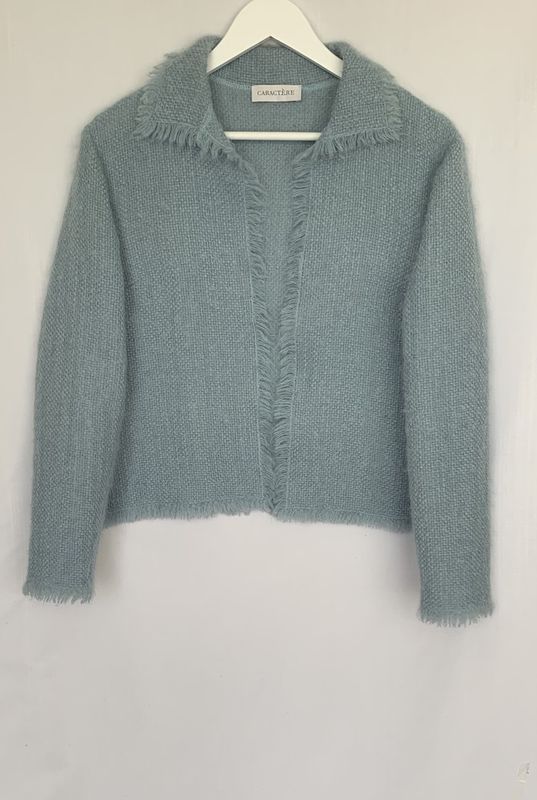 Caractère duck egg blue boxy wool jacket Size 42 UK 10