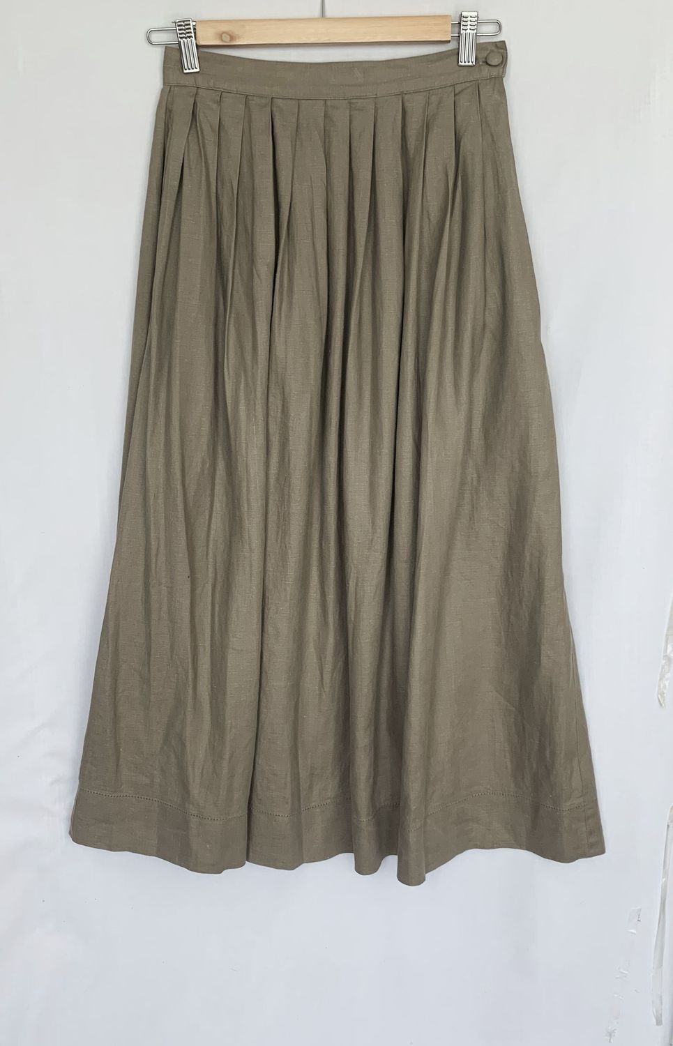Monsoon mid-brown linen long skirt Size 10