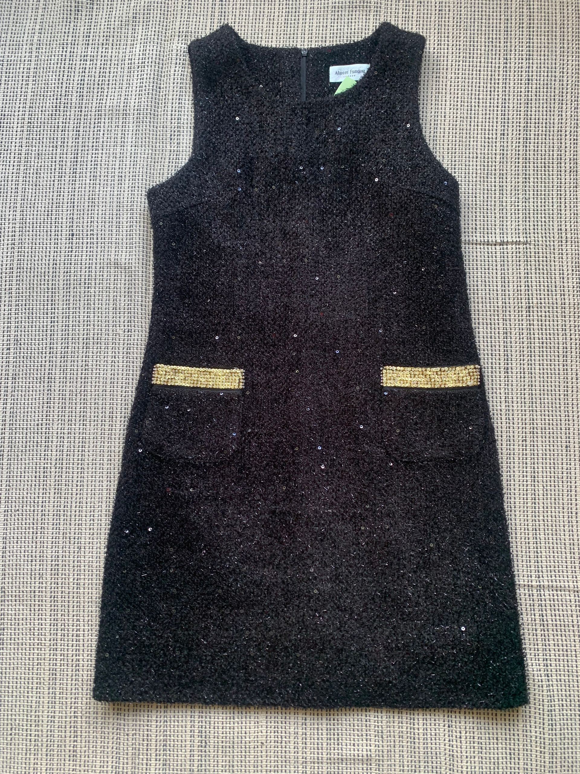 Almost Famous glitter boucle sleeveless dress new UK 8