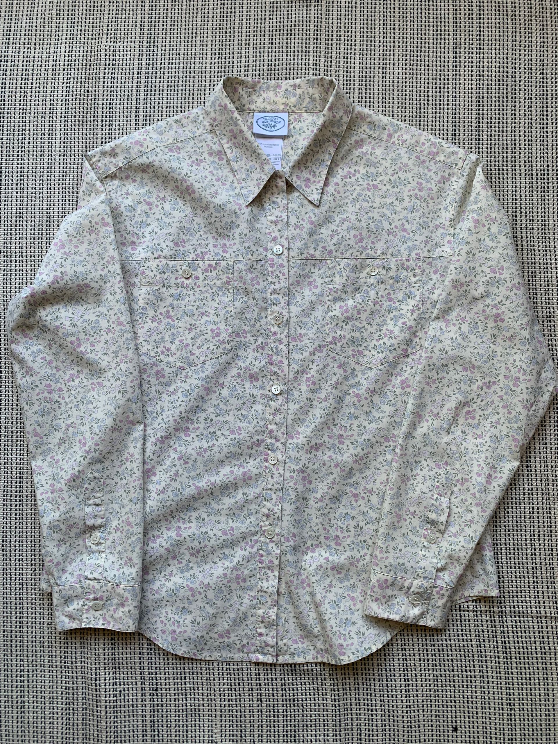 Laura Ashley cotton floral print blouse Size 12