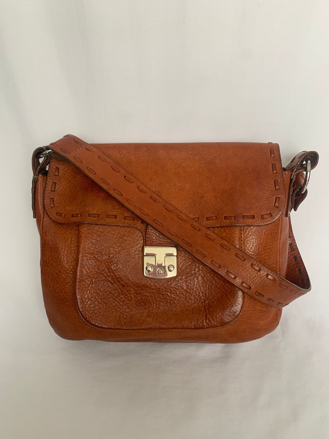 French Connection tan saddle bag