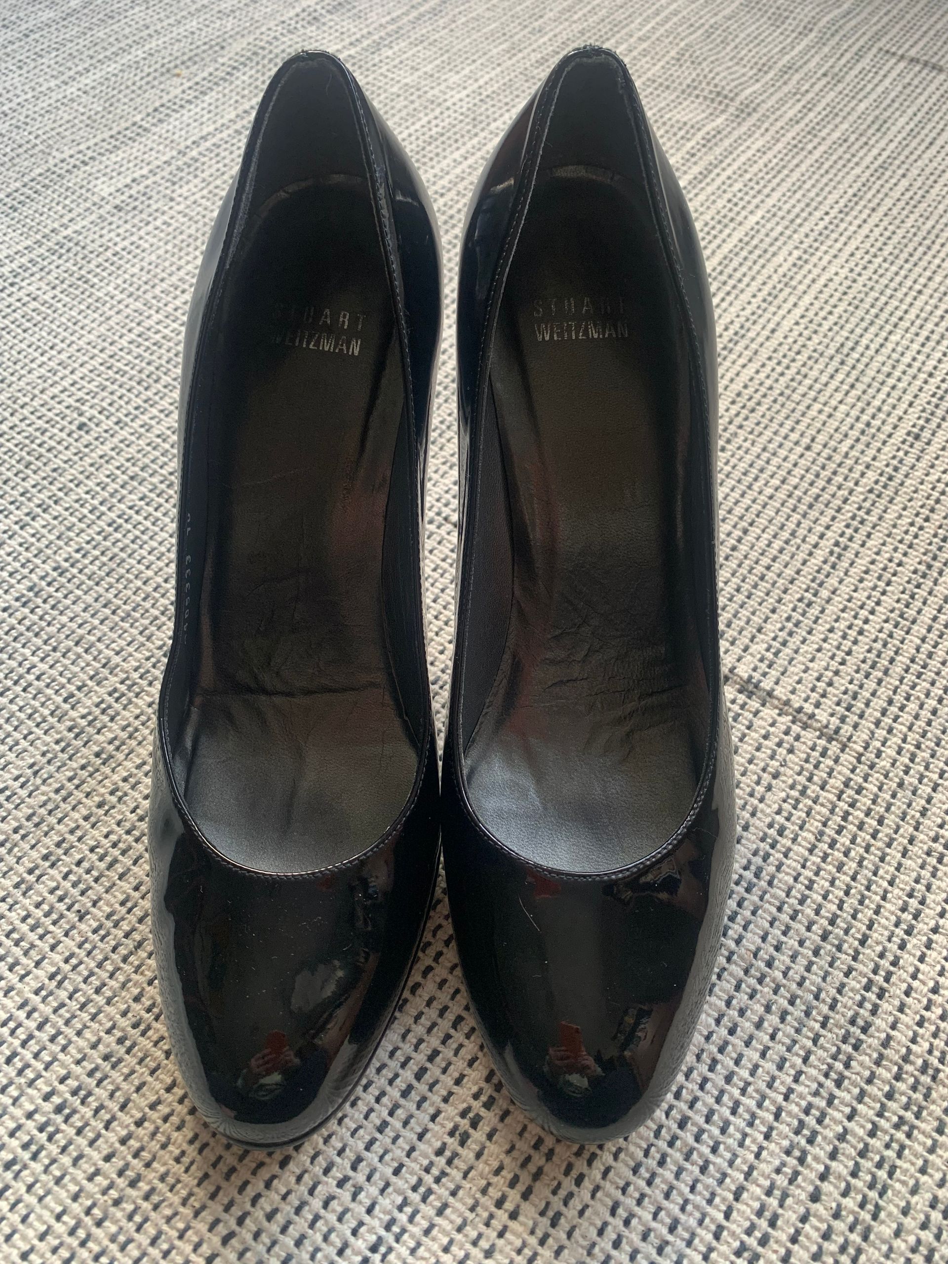 Stuart Weitzman black patent leather heels Size 41 M UK 8 (7)