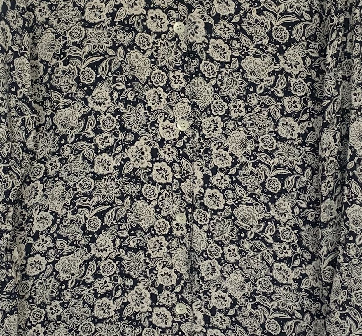 Marilyn Anselm navy floral pattern mandarin collar tunic Size 14